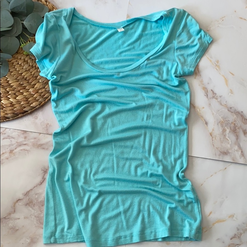 Frenchi light blue short sleeve - size L
